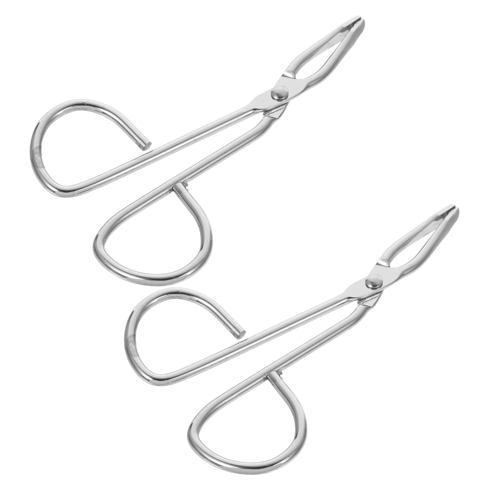 COLLBATH 2 Piezas Pinzas de Cejas Inoxidable con Mango Tipo Tijera Control para Depilación y Aplicación de Pestañas Compacto y Diseño Ergonómico para Cuidado Femenino