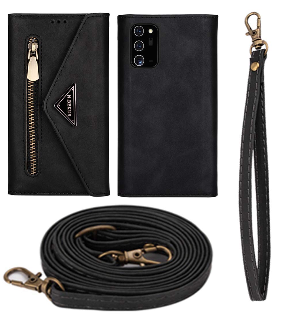 Housse portefeuille iPhone 13 Pro cuir mat fermeture éclair zippée - 8