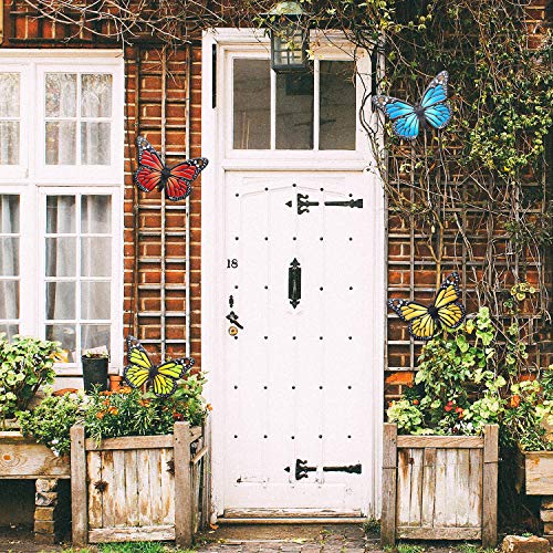 Eoorau Metal Butterfly Wall Art Outdoor Decor - 4 Pack 9.8In Butterflies Wall Sculpture Hanging Decor For Home Yard Patio Garden Decoration (4 Colors) #TOP4