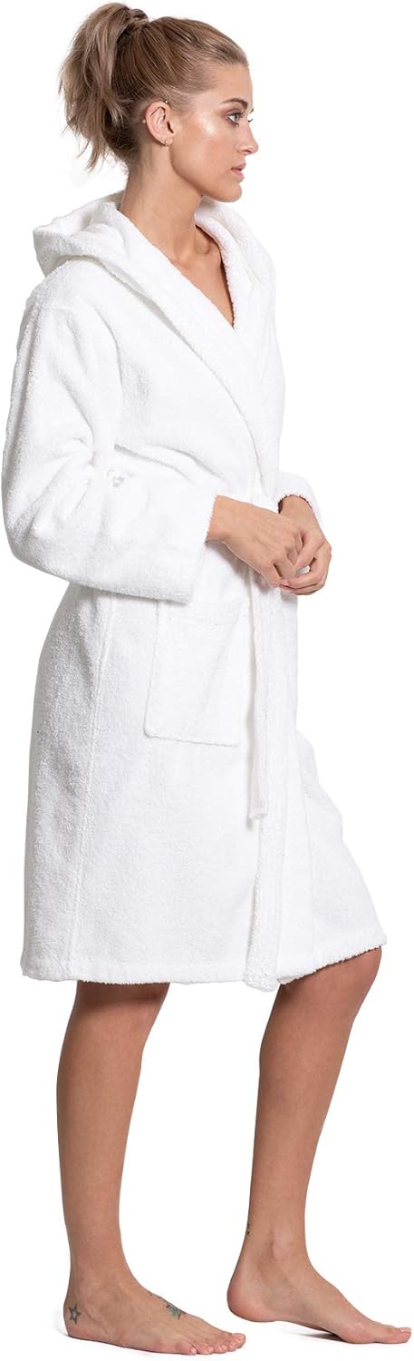 Turkuoise Women's Turkish Cotton Hooded Robe, Terry Hooded Bathrobe - Image 3