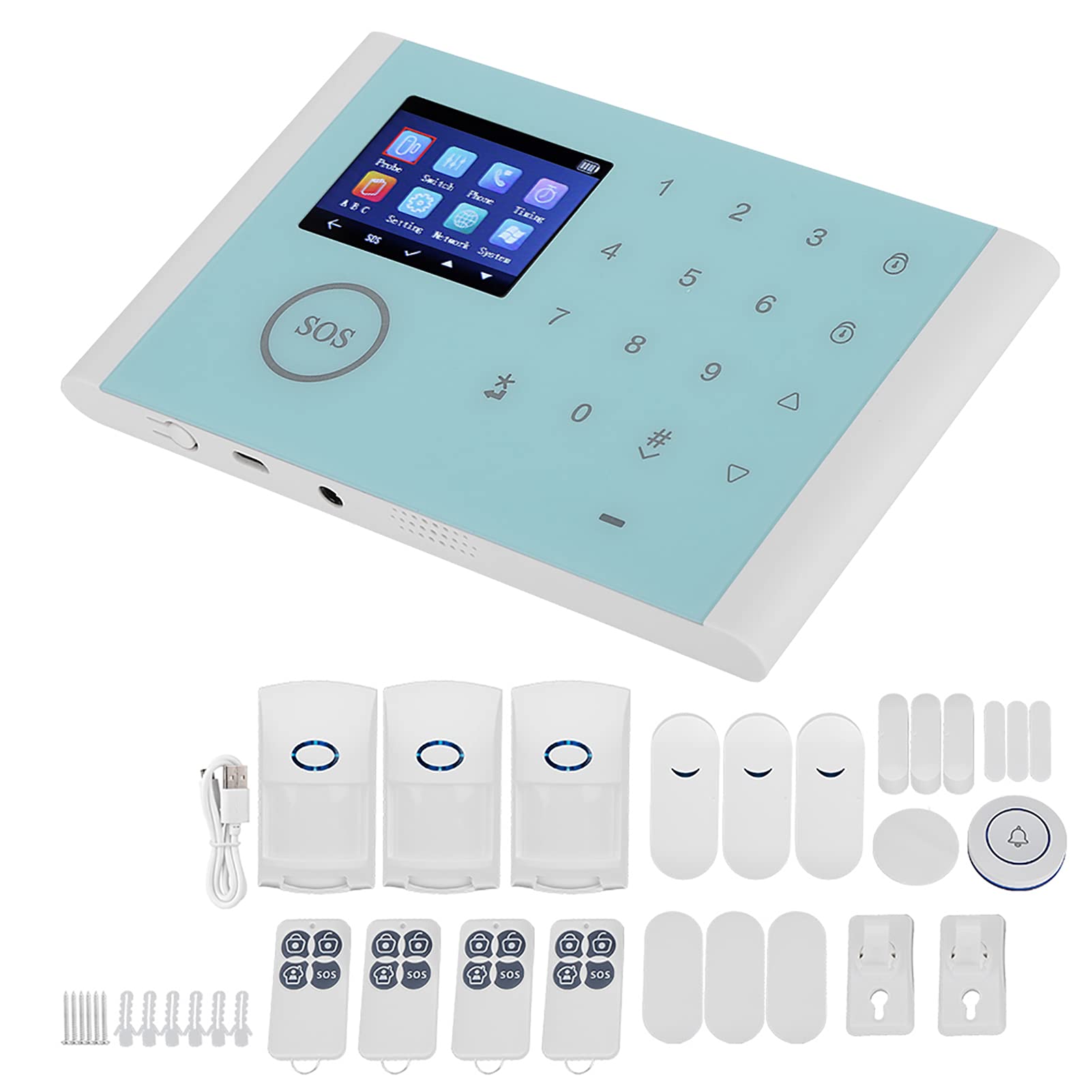 Hyuduo di Sicurezza Domestica WiFi GSM GPRS di Allarme Controllo Vocale Intelligente Da 110 a 230 V CA App Multilingue Avvisi di Chiamata SMS per Utenti di Uffici di Case e Appartamenti