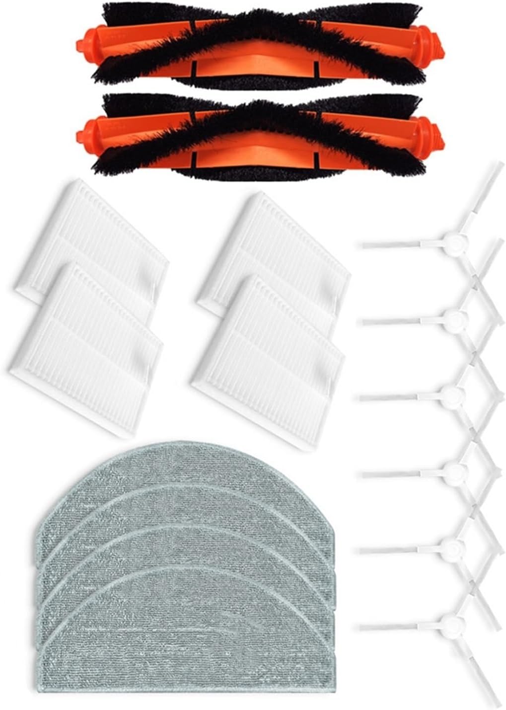 ThAyLa Vacuum Cleaner Parts. Compatible for Xiaomi E10 B112 E12 Robotic Vacuum Cleaner Main Side Brush Mop Cloth Hepa Filter Spare Accessories Sets