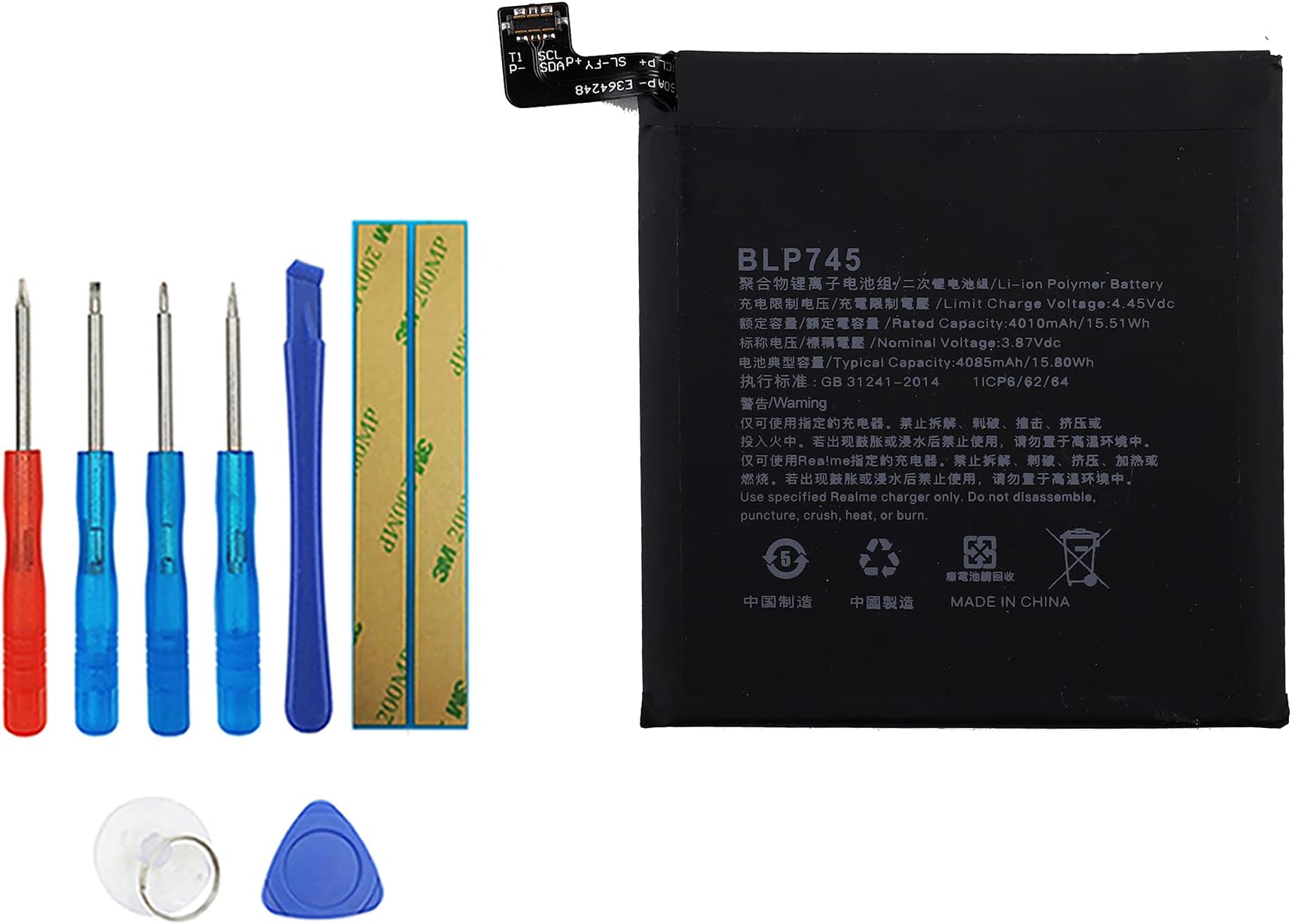BLP745 Replacement Battery Compatible with ONEPLUS 7T PRO HD1911, HD1913, HD1910 with Toolkit