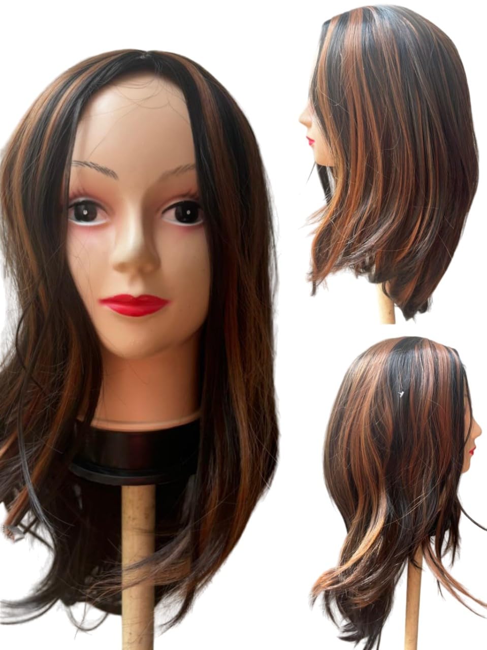 MISS LIRENN® Long Layered Wavy Hair Highlights Color (2H30A) Hair Wigs Heat Resistant Wigs for Fashion Women Daily Party, 24 to 26 Inch Long + 02 Wig Cap Free (Multicolor1)-image-12