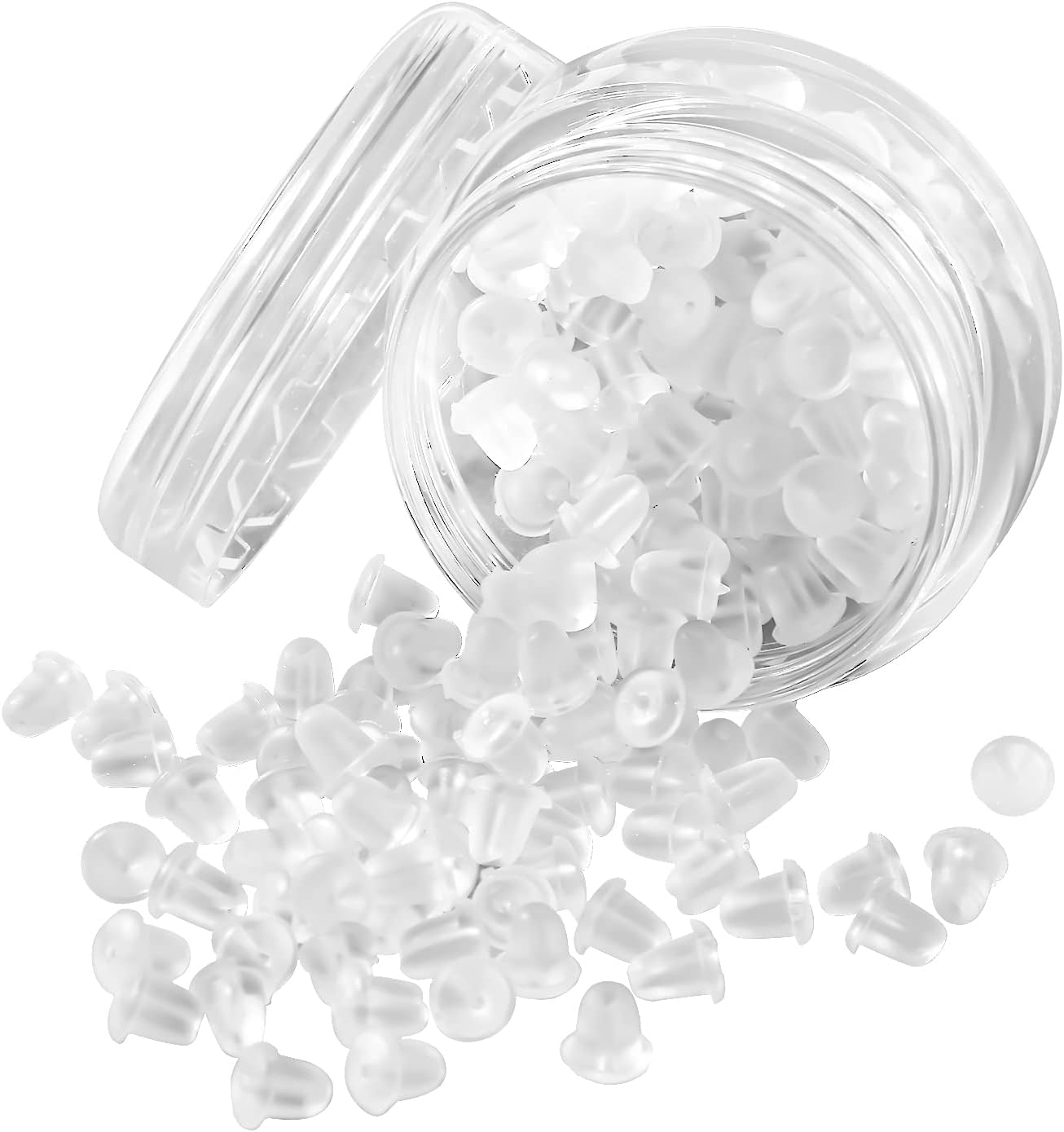 Rubber Earring Backs Soft Clear Earring Backings for Studs Hypoallergenic Silicone Earrings Backs Stopper Replacement for Women (100 Pcs)