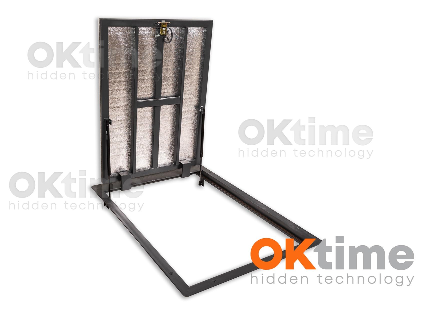 Właz Podłogowy 1000 x 600 mm - Właz do Piwnicy Rewizyjny Podłogowy - Metalowa Pokrywa z Amortyzatorem Gazowym i Uchwytem Oraz Gumową Uszczelką