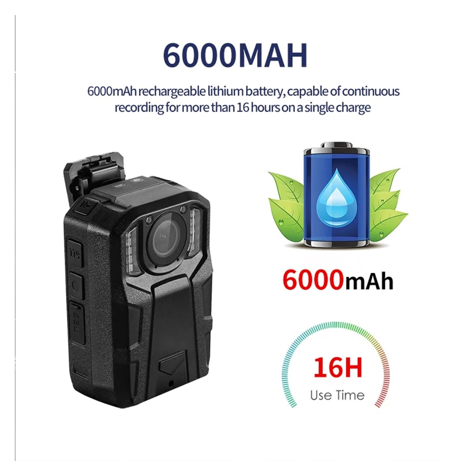 Kamera na ciało YSW-Y2 Mini kamera do noszenia na ciele A7 kamera policyjna do montażu na ciele cyfrowy rejestrator wideo kamera samochodowa HD 1080P kamera DVR z dźwiękiem i obrazem(16GB)