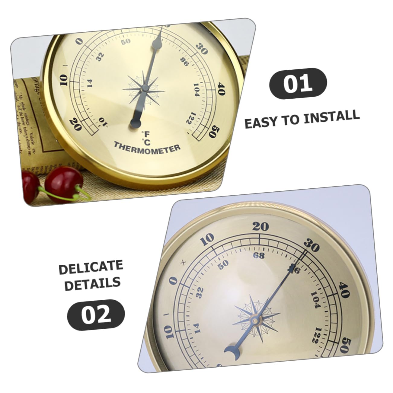 Artibetter 4pezzi Termometro Rotondo Metallo Per Esterni Misuratore Di Temperatura Pratico e Leggero Per Giardino Patio e Casa Facile Da Installare e Leggere Design Compatto e Resistente