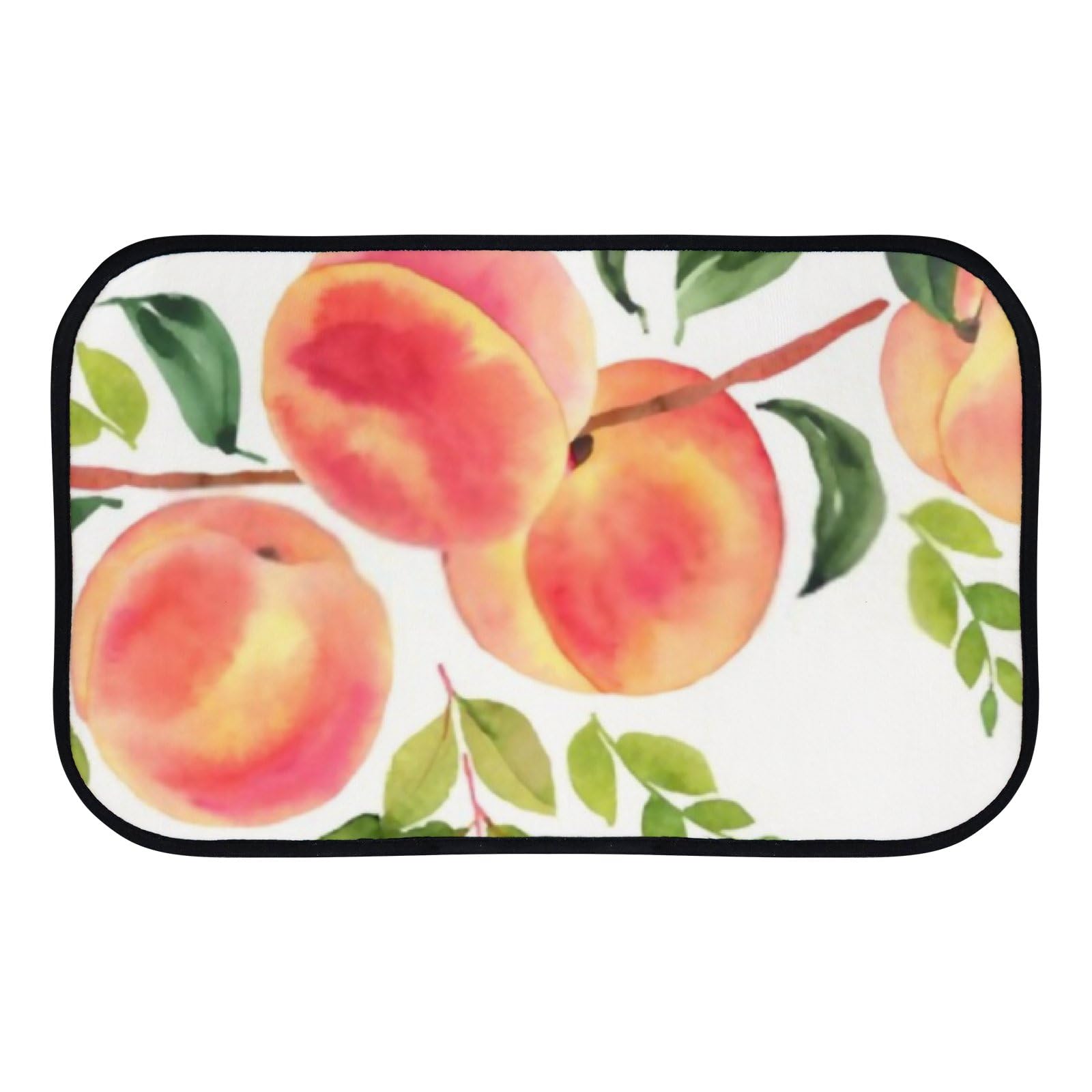 Nuansexi Bathroom Rugs Branch Peaches Watercolor Floor Mats Non Slip Bathmat Doormat Tub Mat Coral Velvet Absorbent Entrance Carpet Mats Machine Washable Bedroom Decor