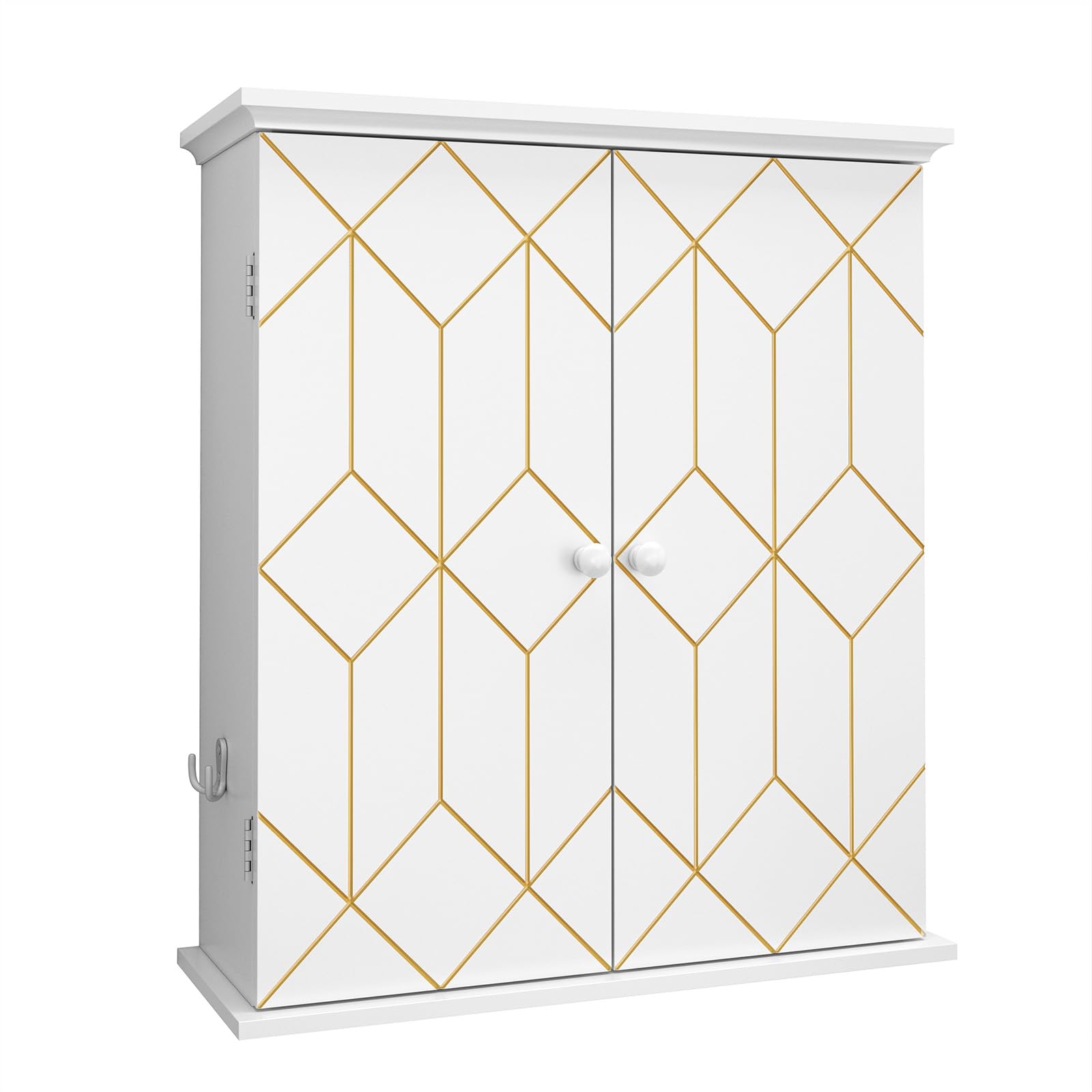HOLTICO Armoire à pharmacie suspendue - Armoire murale de salle de bain - Armoire murale avec étagère réglable - Blanc - Armoire autonome pour cuisine, salle de bain, chambre à coucher