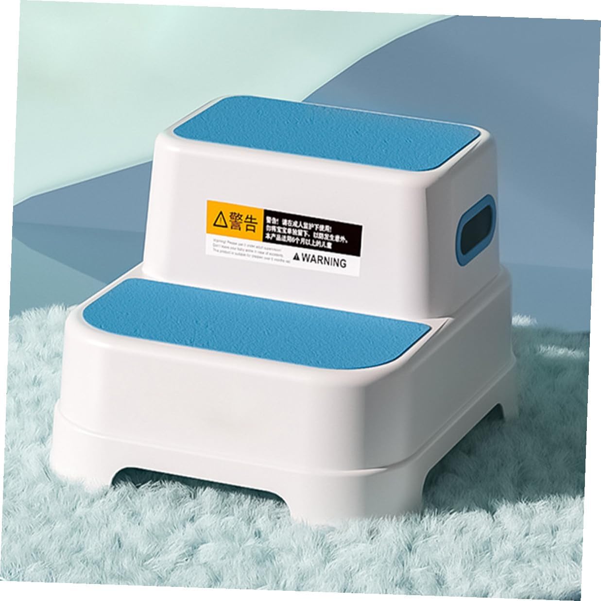 Non-Slip Plastic Step Stool for Bathroom and Toilet Safety Foot Stool with Anti-Skid Surface Lightweight for Washing and Potty Training Peacock Blue