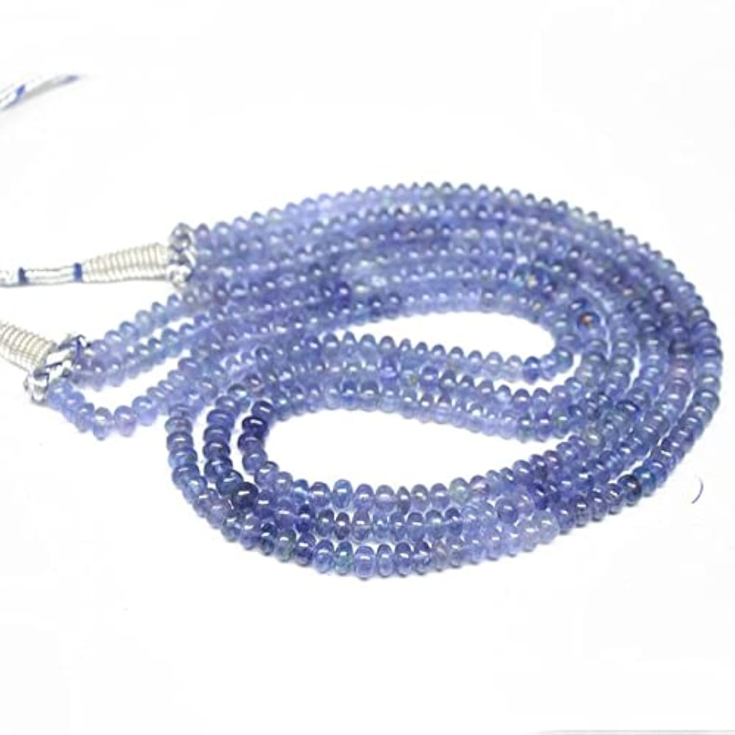 Tanzanite naturelle perles rondelles lisses haut de gamme de 5mm pour création de bijoux de luxe