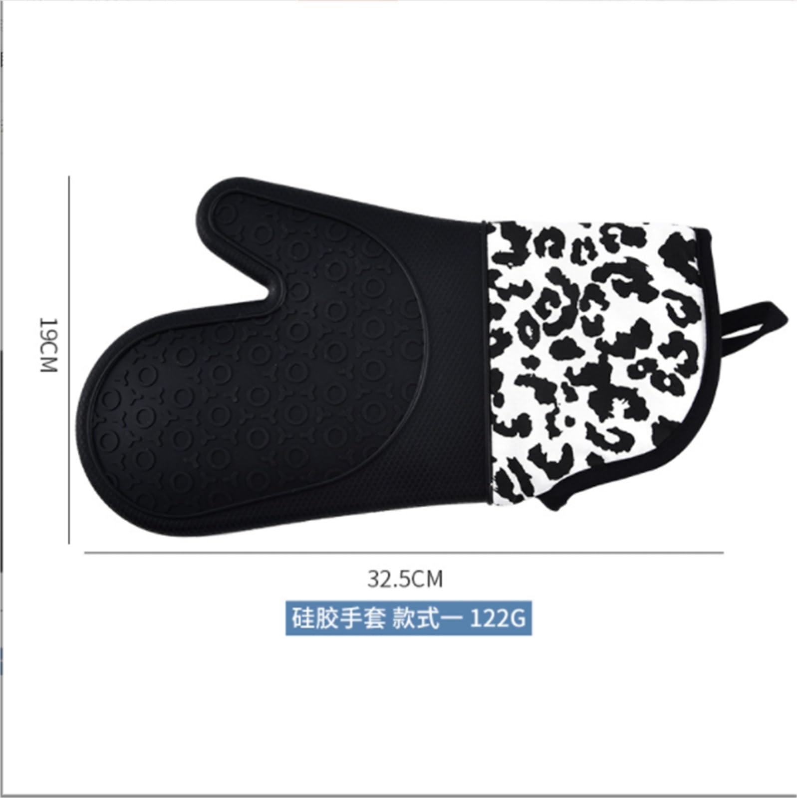 Rękawice Kuchenne, 1 Para Silikonowych Rękawic Kuchennych Z Pikowaną Podszewką I Antypoślizgowym Teksturowanym Uchwytem Pieczenia(Black-Plaid)