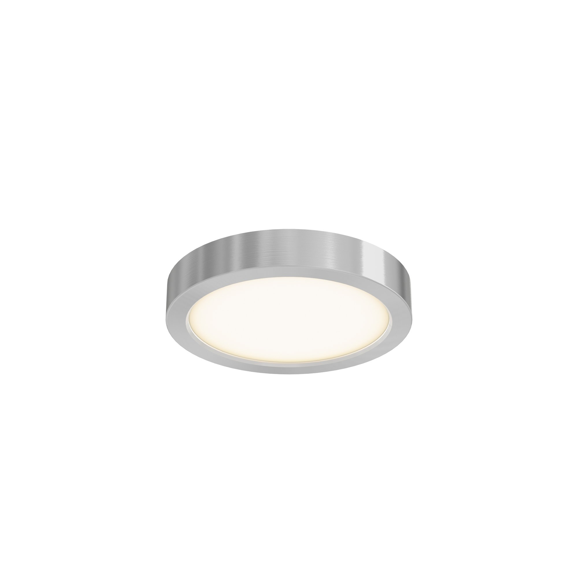 DALS Lighting CFLEDR06-SN 6" Round Indoor/Outdoor LED Flush Mount, Satin Nickel