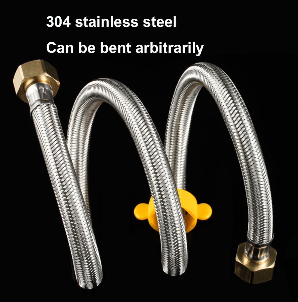 Qrity 2 Piezas G1/2" x G1/2" Manguera Trenzada de Acero Inoxidable Tubería de Plomería de Agua Flexible para Baño Grifos de Inodoro Fregadero de Cocina Mangueras de Entrada de Agua, 30cm