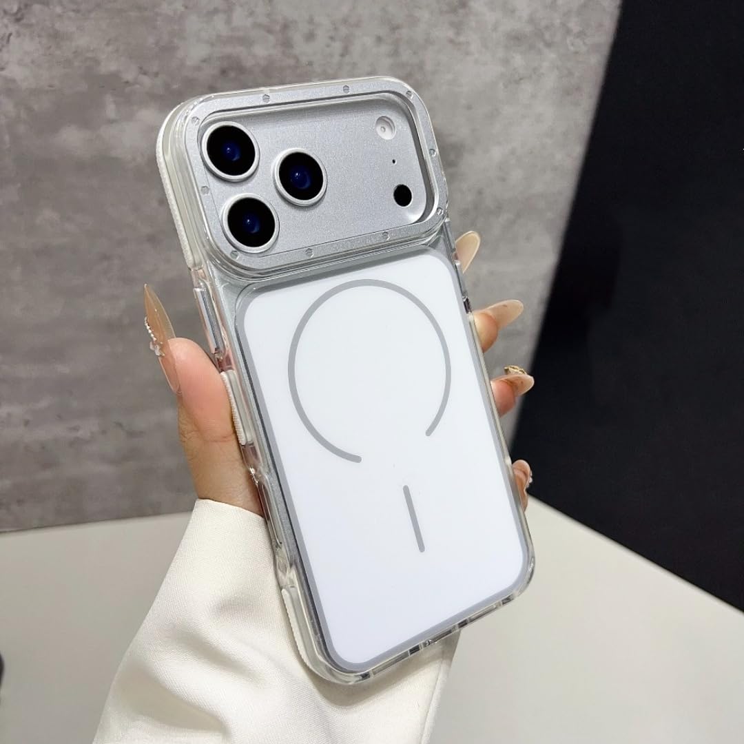 Luksusowe, dwukolorowe, przezroczyste etui z mocnym magnesem do iPhone'a 17 Pro Max Air 16 Plus 15 14 13 12 11, tylna obudowa (do iPhone'a 13/biała)