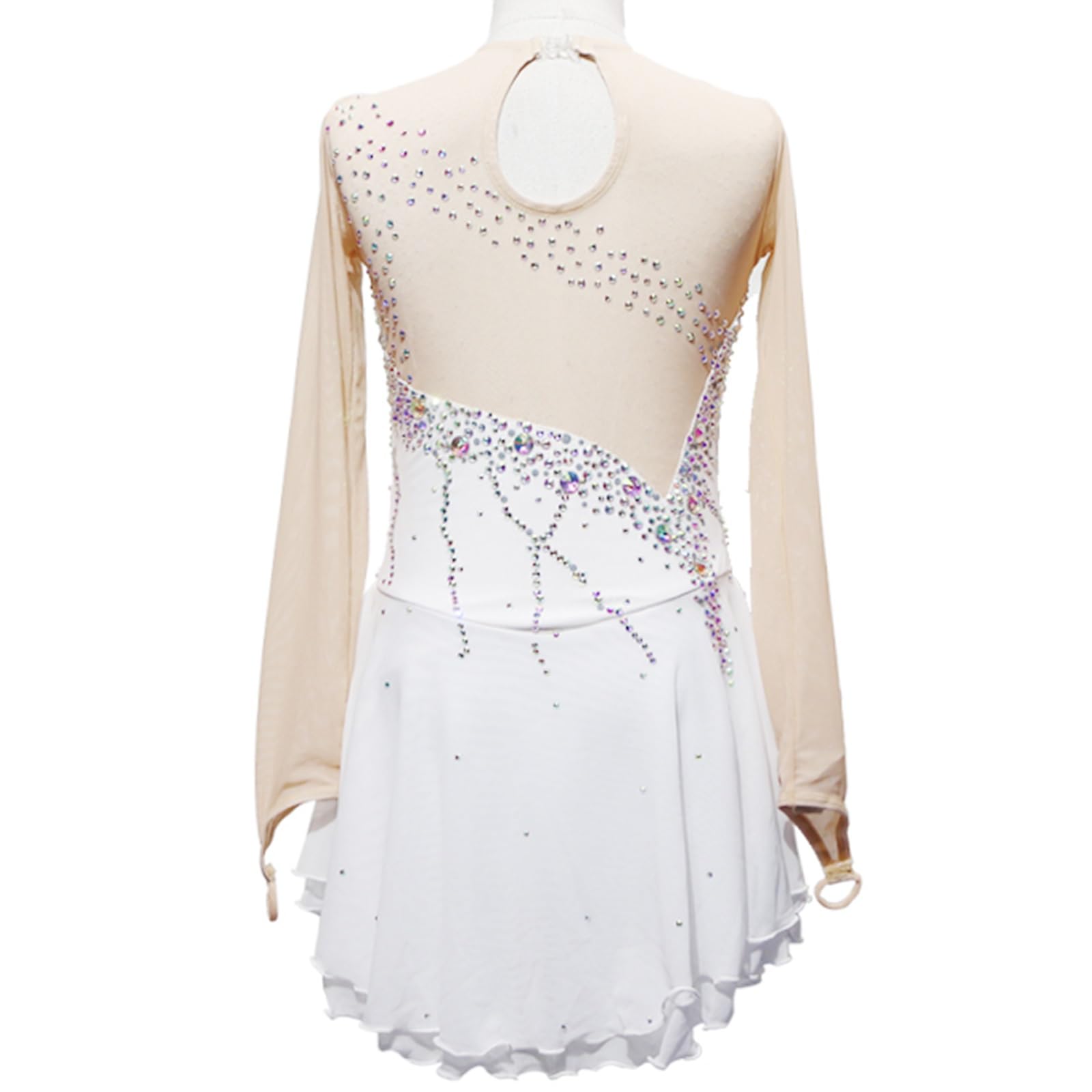 Abito Da Pattinaggio Artistico A Maniche Lunghe Traspirante, Abbigliamento Da Allenamento For Ragazze E Donne, Costumi Fatti A Mano
