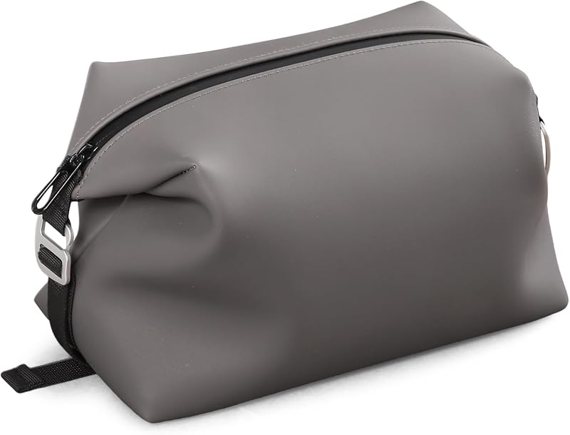 Necessaire de silicone Vomgomfom 6 L com zíper e fivelas G ajustáveis, cinza, 1 unidade