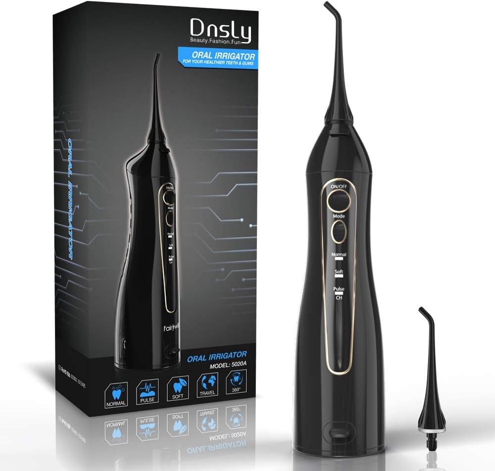 Water Flosser for Teeth Oral Irrigator Portable for Home and Travel, 3 Cleaning Modes Professional Power Dental Flossers, Black