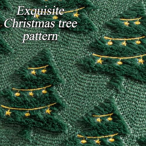4 Pcs Christmas Throw Pillow Covers 18x18, Soft Faux Fur Pillow Cases Holiday Decorations, Fluffy Plush Accent Couch Cushion Case for Festivals Winter Sofa Living Room Home Decor(Green Tree) by janbrm - Image 6