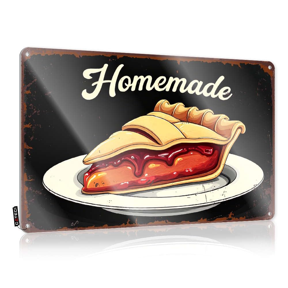 Fzfn Colour Funny Sign Bar Man Cave Decor Bathroom Chic Essentials Homemade Cherry Pie Slice - Easy To Hang Art(30X40cm)