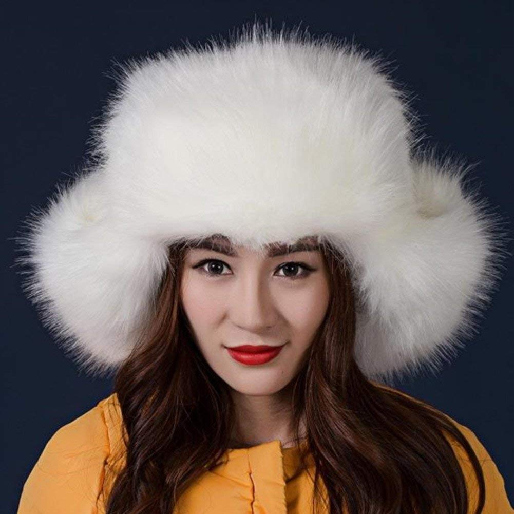 Chapka Hiver En Fausse Fourrure Pour Femme - Casquette Chaude Avec Oreilles Rabattues - Ski, Moto, Camping