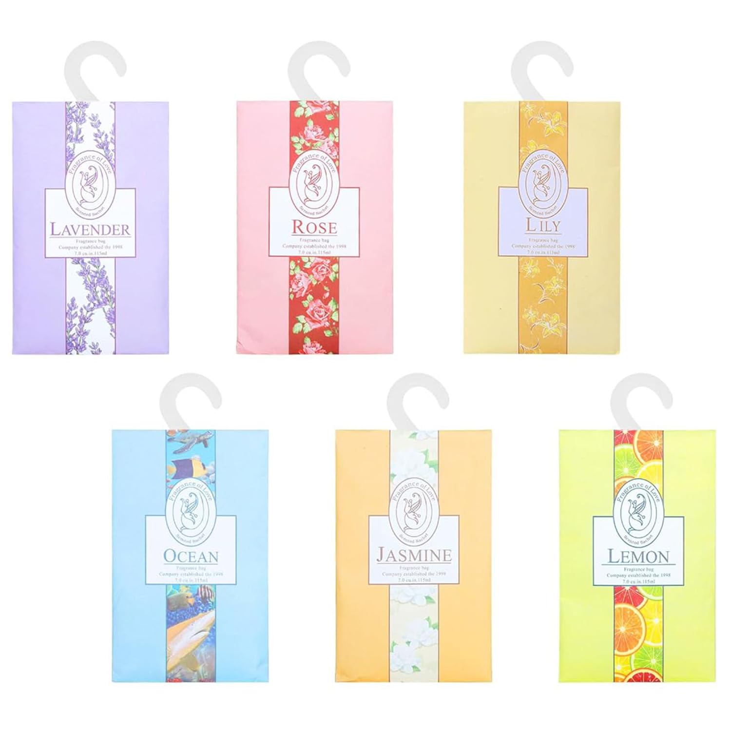 Gaomumu 6PCS Aromatherapy Sachet Bags, Natural Hanging Fragrance Pouches for Wardrobe, Closet, Drawer, Room, Bathroom, Long-Lasting Fresh Scent, Gift-Ready Decorative Air Fresheners