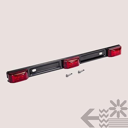 Miniatura 8 de TRUE MODS - Barra de luz roja de 15 pulgadas, 9 LED, 3 luces LED DOT FMVSS 108 SAE P2 IP67 sumergible Identificación de 12 V, tira de luz trasera