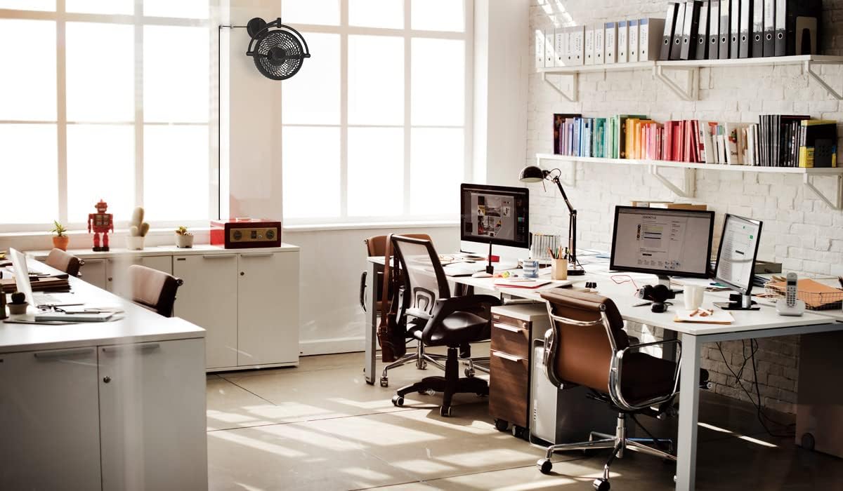 Vento VIVI-DC 10 In. Wall Mount Swivel fan with Folding Arm (Walnut)
