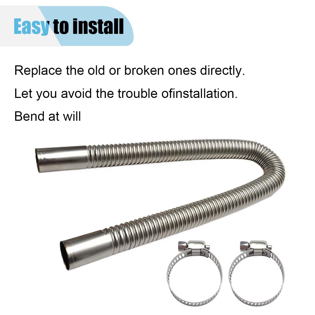 Stainless Steel Exhaust Hose - 23.6 Inch Diesel Heater Extension -4