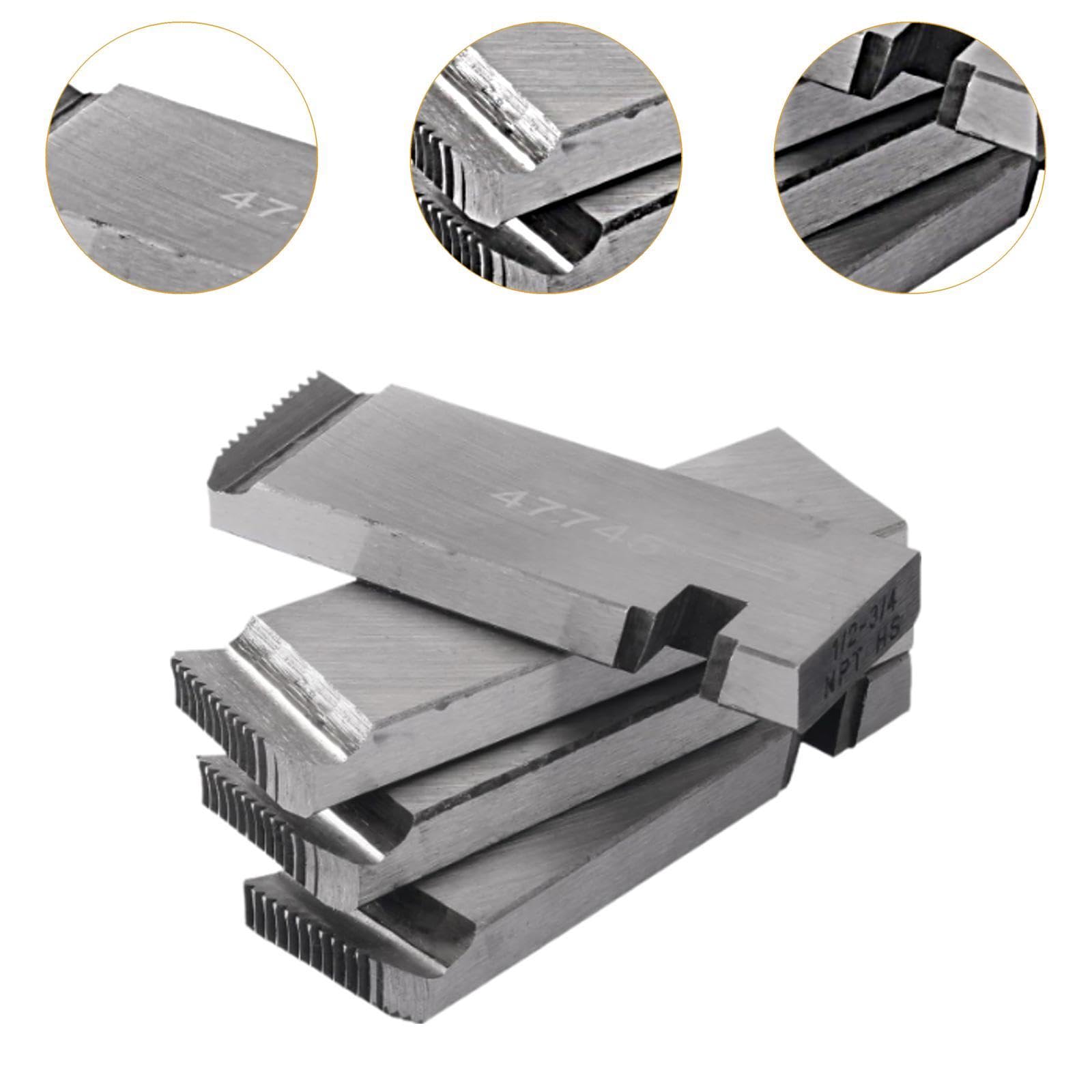 4 Piezas de Terrajas para Máquinas de Roscar 47745 de 1/2 Pulgada a 3/4 de Pulgada NPT Accesorios Multifuncionales para Cabezales de Roscar Universale