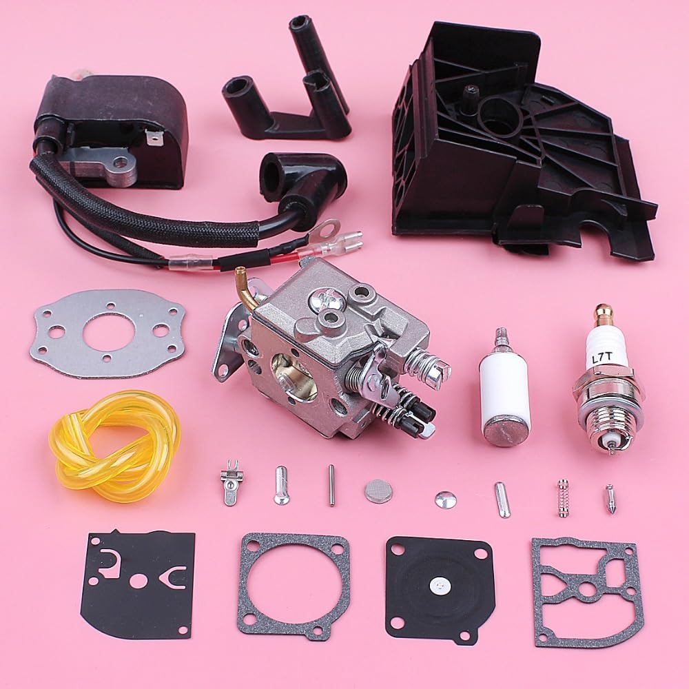 Herramientas de jardín Carburetor Bobina de Encendido del carburador for Husqvarna 136 137 141 142 Filtro de Combustible Línea de Filtro de la línea del Adaptador de la ara