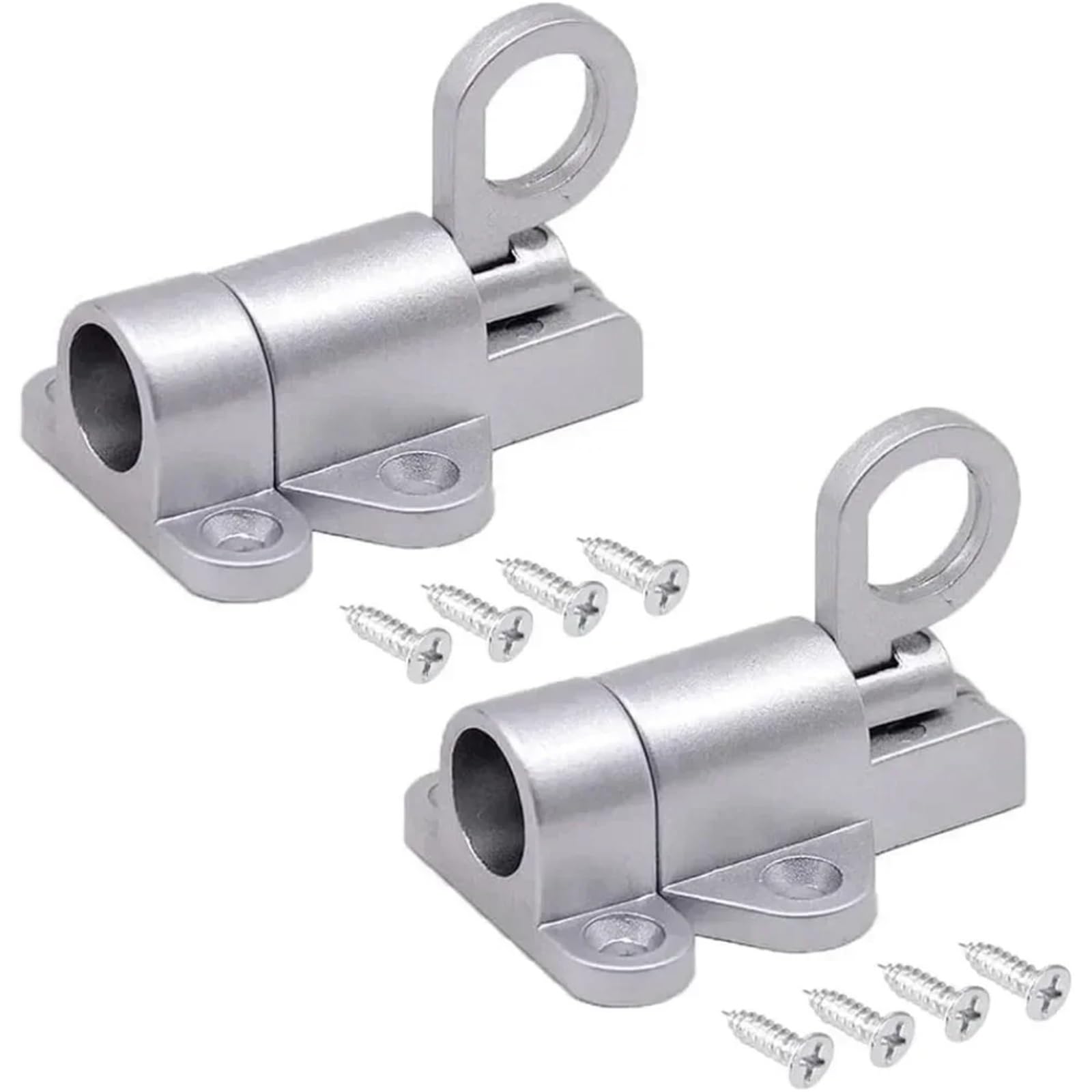 Gate Latch 8Pcs Latch with Screws Bolt Lock Automatic Spring Latchs with Pull Ring Gate Locks for Windows Door(Silvery)