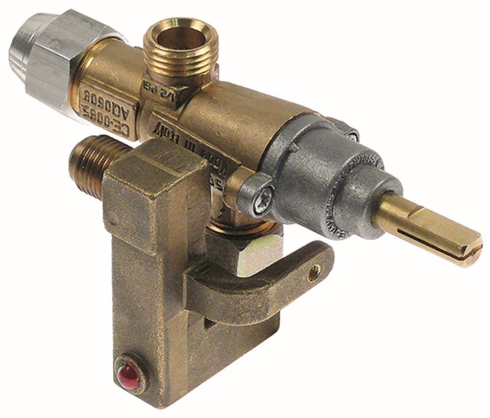 Angelo Po Gas Tap PEL20S for Gas Thermocouple Connector M8X1 Axle Diameter 8x6,5x22 mm Conversion Kit