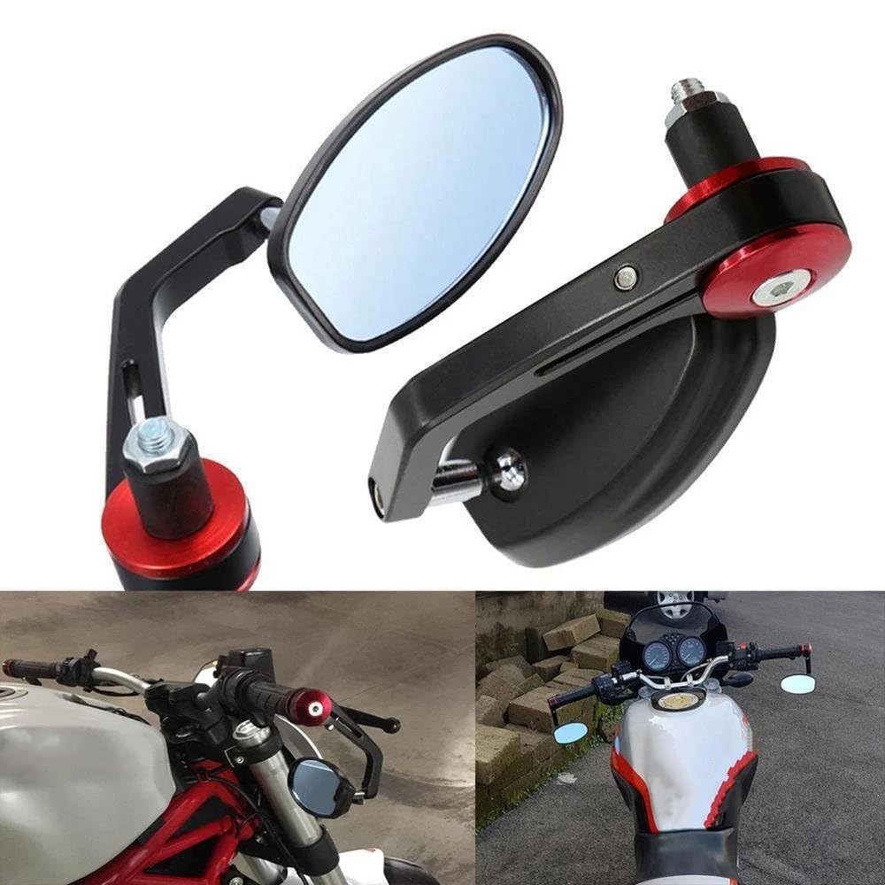 Rétroviseur Latéral D'extrémité Barre Rétroviseurs Guidon Vélo Pour Triumph Pour Daytona 675 Pour Street Triple/R Tiger Pour Explorer 800 XC Rétroviseurs Latéraux (Color : Rouge)