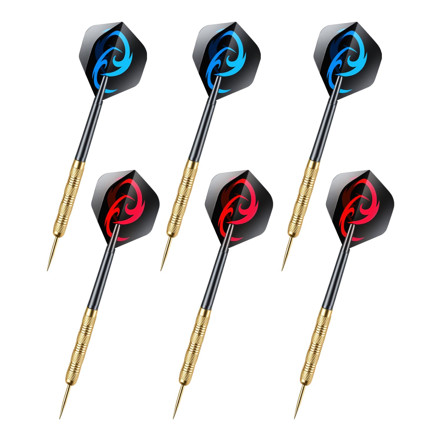 Arcjunys Steel Tip Darts Set Professional Darts Set 14g Metal Dart Set for Beginners and Hobbyists 6 Pack