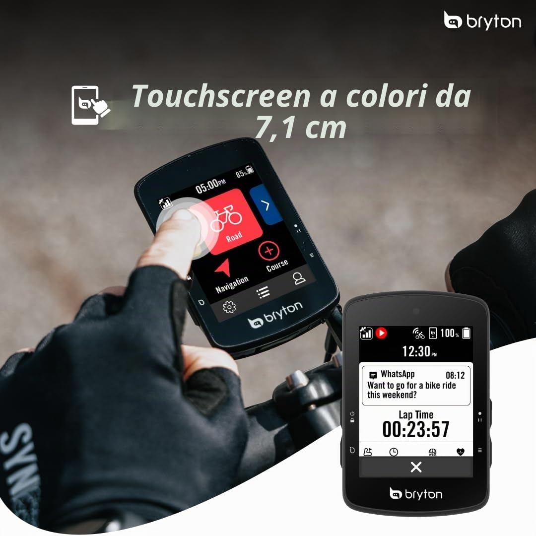 Bryton Rider S510 2.8 pollici LCD a colori Touchscreen GPS Bike/Ciclismo Computer, Offline USA Map, Compatibile con Bike Radar, 30 ore di durata della batteria, Impermeabile