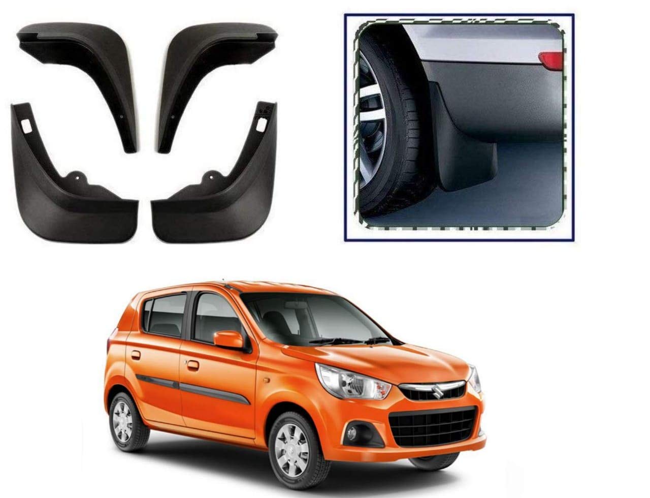 DS ENTERPRISE Plastic Mud Flaps for Maruti Suzuki Alto K10 All Models