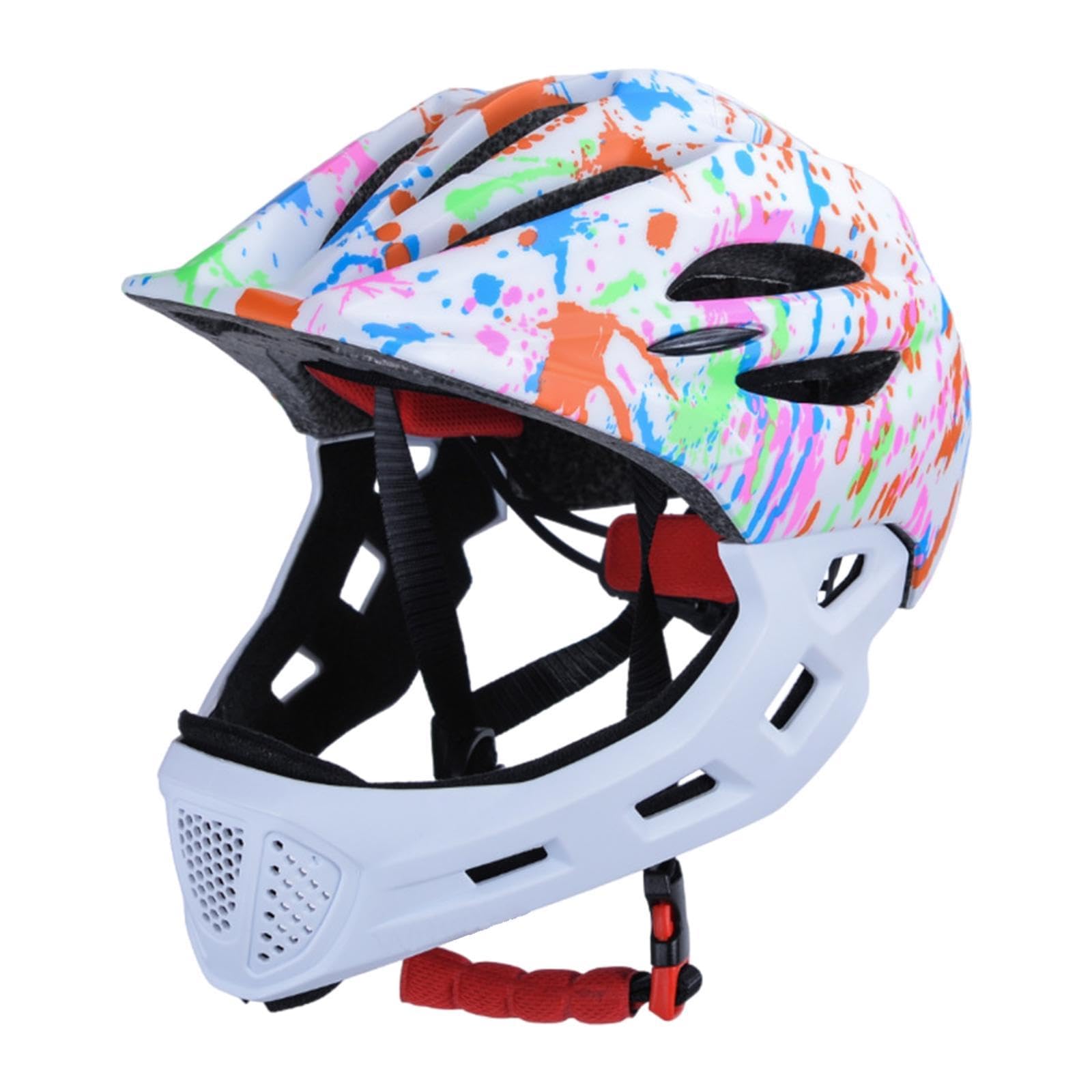 Casque de Vélo pour Enfants, Casque de Vélo Intégral Tendance, Casque de Cyclisme pour Garçons et Filles, équitation, Blanc