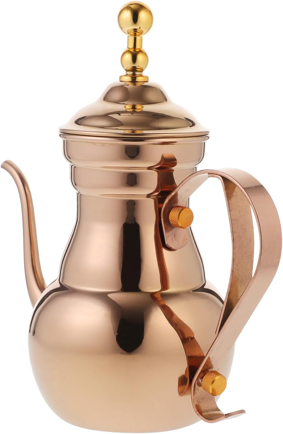 Stainless Steel Tea Pot with Strainer – Arab Style Coffee Kettle with Long Narrow Spout – for Home and Restaurant Use