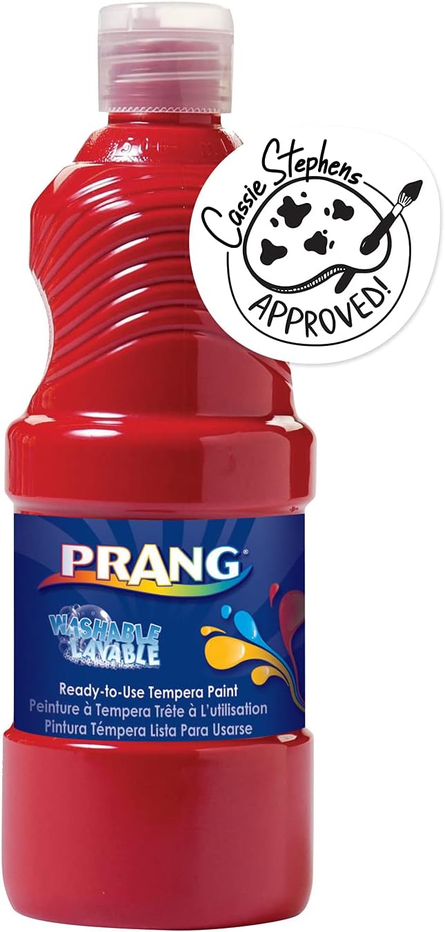 Prang ReadytoUse Washable Tempera Paint, 32Ounce Bottle, Red (10901