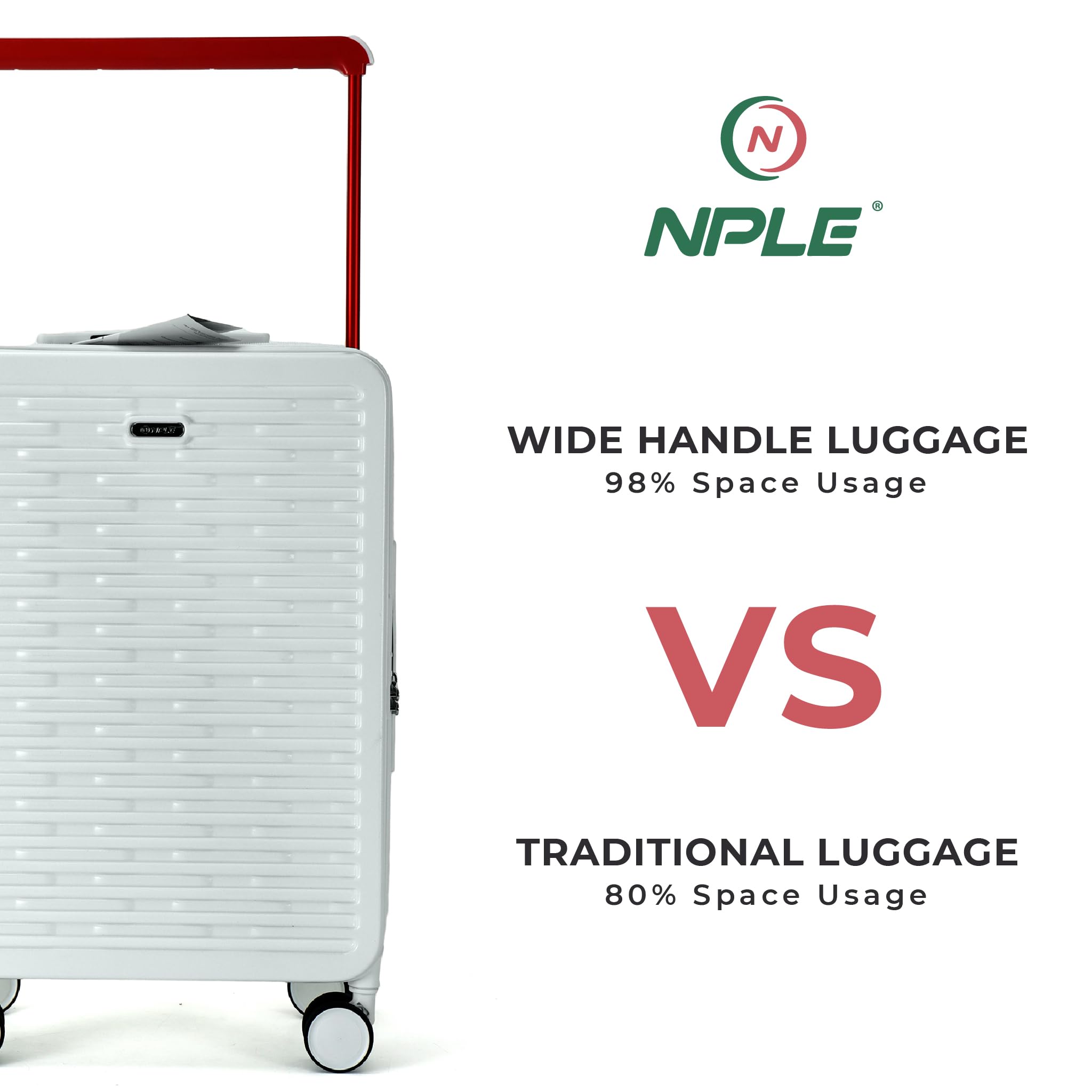 Set Valigie Trolley in 100% Policarbonato Rigido, Bagagli Ultraleggeri con Manico in Alluminio, 4 Ruote Doppie Silenziose 360°, Zip Professionale e Chiusura TSA