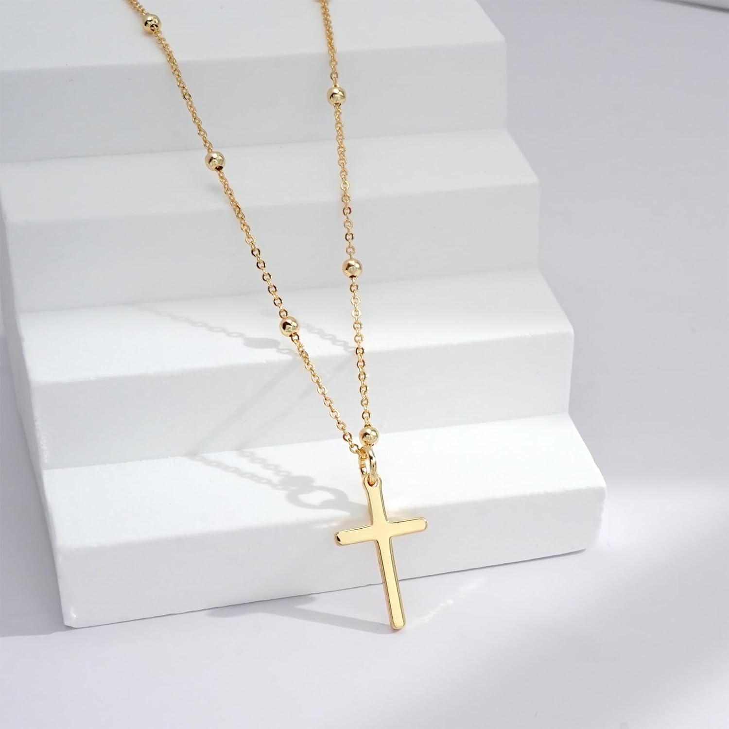 Cross Necklace for Women Dainty 14K Gold Silver Plated Cross Chain Pendant Christian Religious Baptism Faith Charm Trendy Jewelry Gift - Image 8