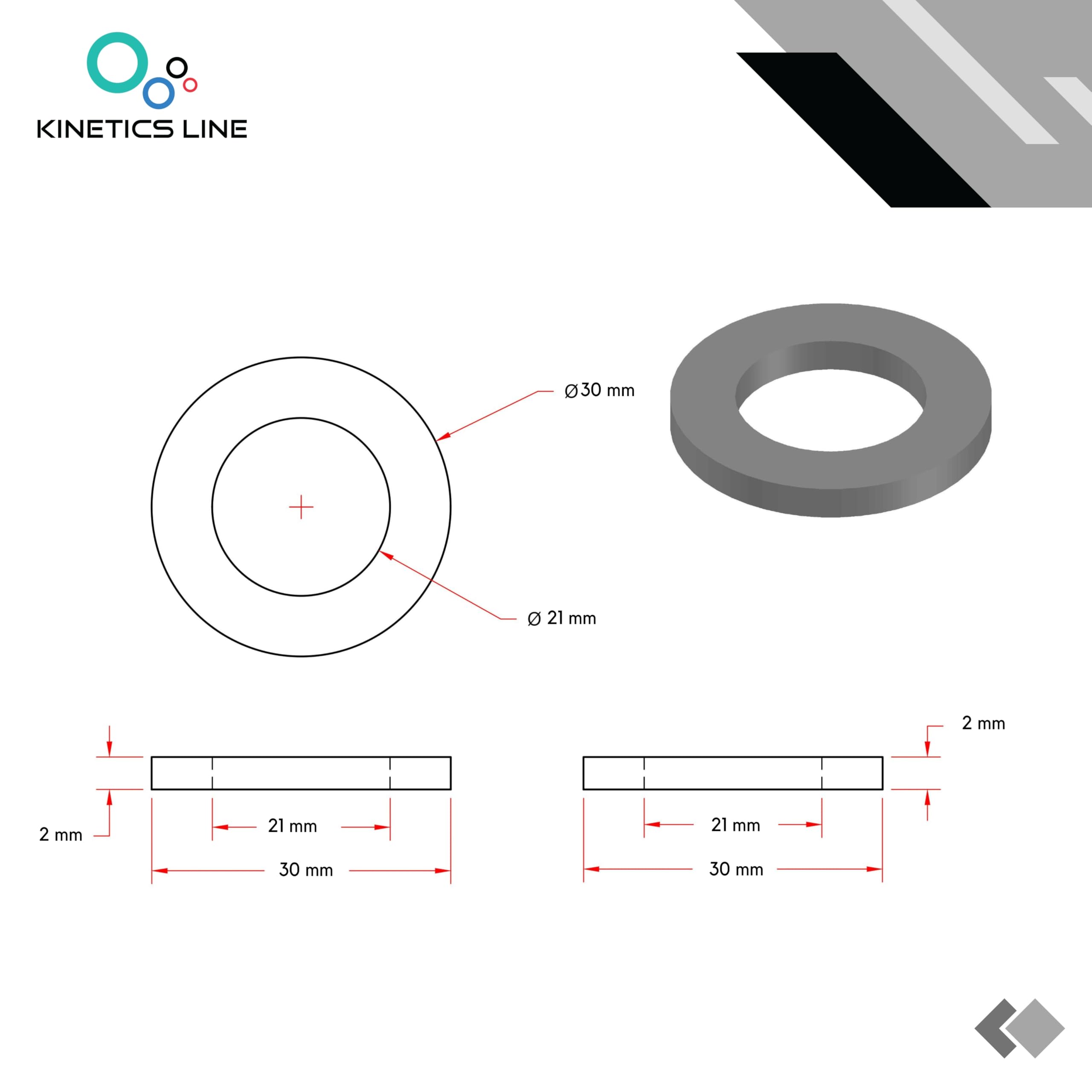 Guarnizione Piana in Gomma 1 Pollice Speciale (30 x 21 x 2 mm) – Confezione da 25 – Tenuta Affidabile per Impianti Idraulici e di Riscaldamento - da -20 °C a +70 °C