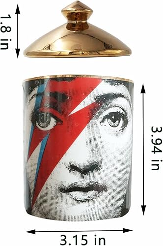 Miniatura 2 de Big Eye - Tarro de vela de aromaterapia con tapa de cerámica para maquillaje, soporte para hisopos de algodón para el hogar, chimenea, cocina,