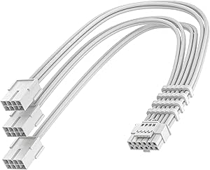 Cavi Sleeve AsiaHorse 16AWG Per Alimentatore PC - Management GPU/CPU, Bianco, 30cm, Pettini Inclusi - Foto 3