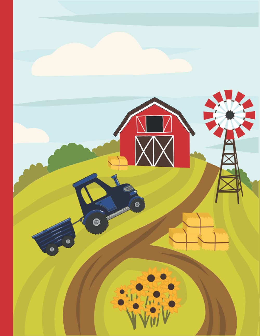 Kids Sketchbook/Sketchpad for Drawing and Coloring: Blank Page 8.5x11 Farm/Barn/Tractor Children’s Sketchbook for Boys and Girls
