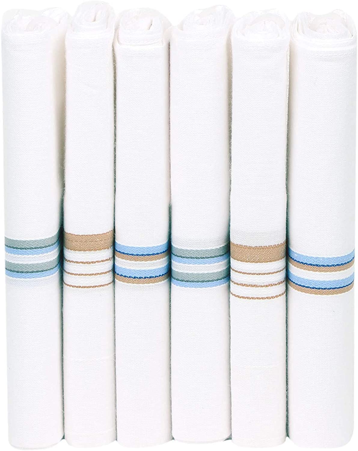 inara Creation Men's Cotton Handkerchief With Coloured Border (White, Free Size)-picture-22