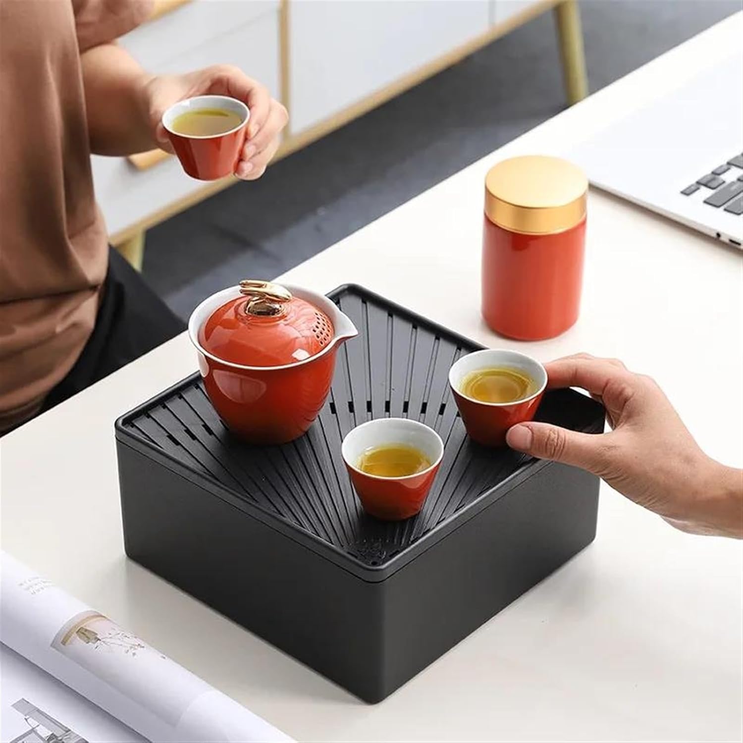 Generic - 🎖 【シリコーン】 ティーセット、アウトドアキャンプティーセット、ドリンクウェア、コーヒーカップセット、トラベルティー