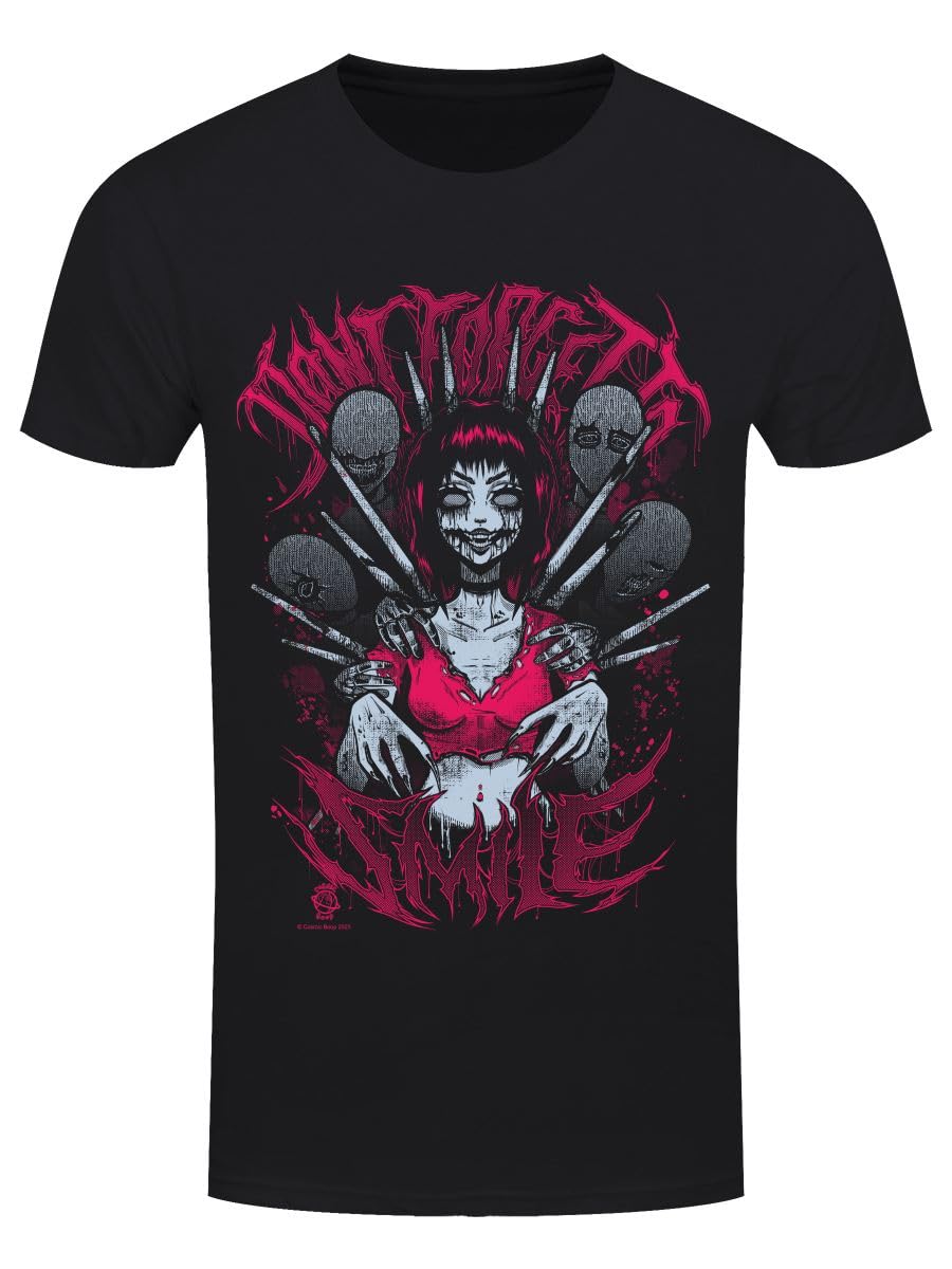 Grindstore Men's Black Cosmic Boop Smile T-Shirt